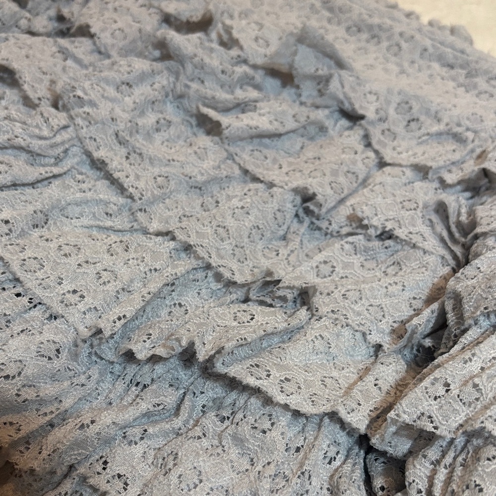 AE High Waisted Ruffle Light Blue Mini Skort - Picture 5 of 14